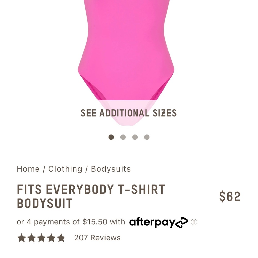Skims fits everybody neon orchid bodysuit (small)